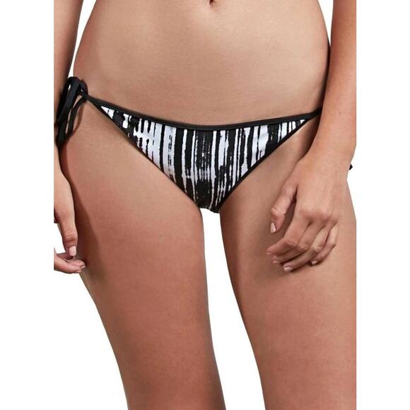 Volcom Stay Tuned Reversible Crop Bikini Striped Side Tie NWT US Small - Picture 2 of 7
